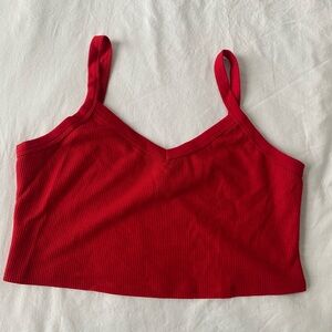 La SENZA Red Ribbed Camisole Top